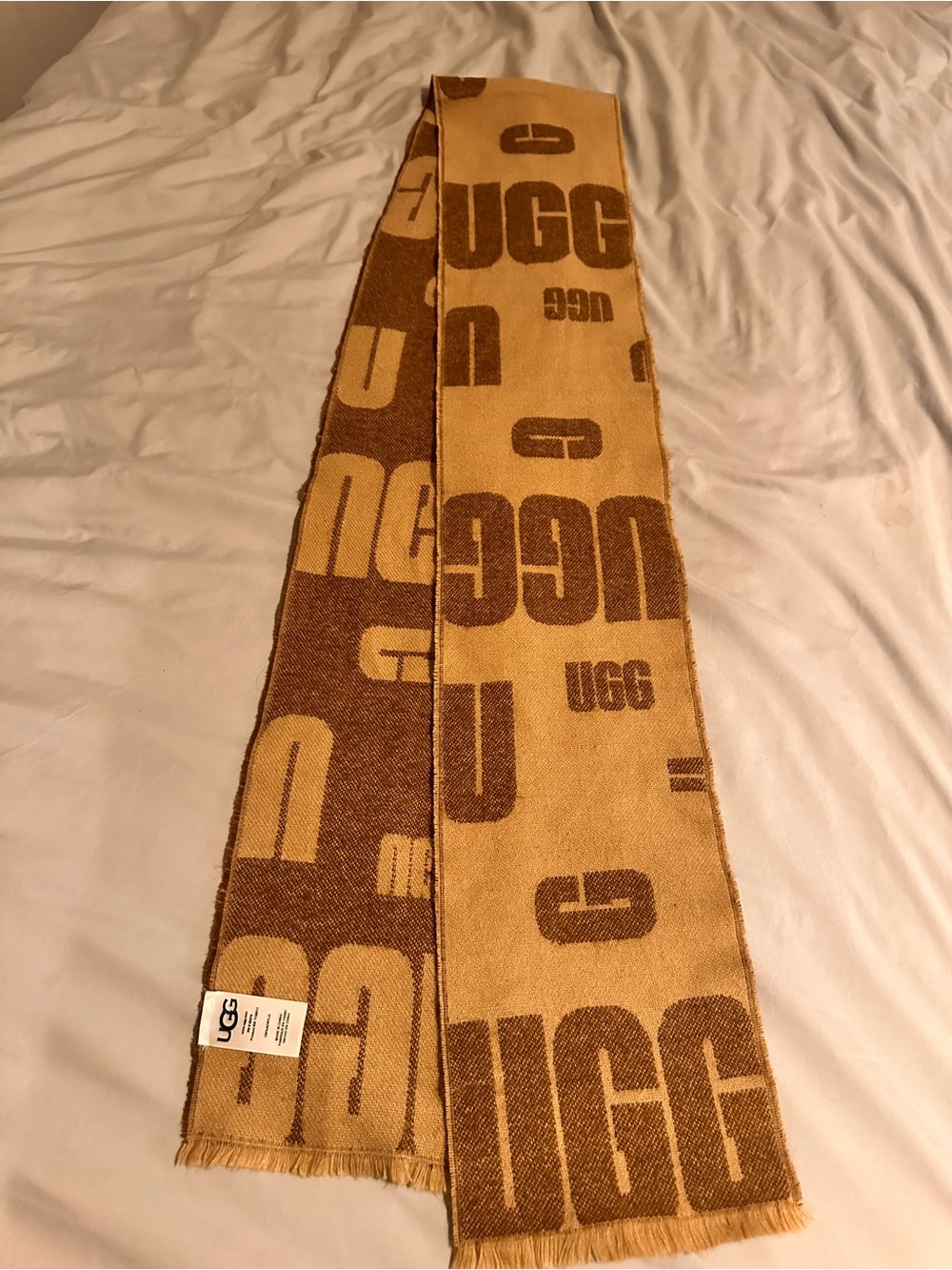 Ugg logo tan scarf